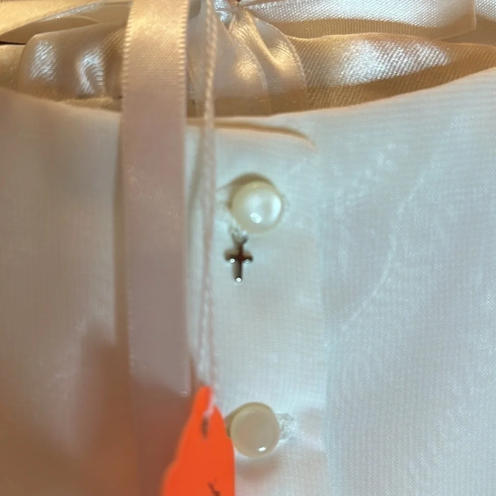 CHRISTENING GOWN Handmade! Every Precious Detail! With Lace & Pearl Trim Bonnet